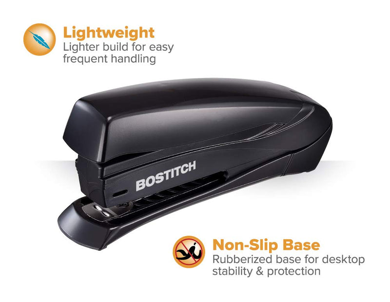 Bostitch/PaperPro Inspire 20 Sheet Stapler - One Finger, No Effort, Spring Powered Stapler - Black (1423) 20 Sheets