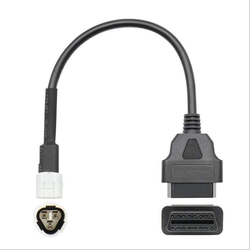 eMoto Solution Universal 3 Pin Diagnostic Cable Adapter to 16 Pin OBD2 Fault Code Scanner Motorcycle Cable Fit for Yamaha Motorbike