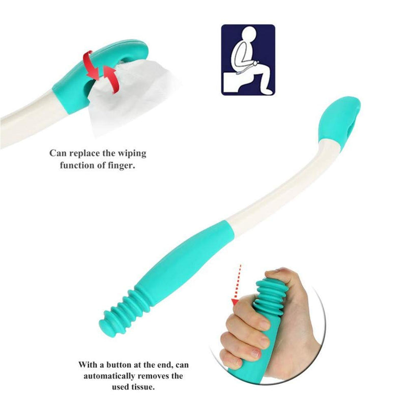 Self-Assist Toilet Mobility Aid Self Wipe Assist Tissue Holder Tool Long Reach Toilet Tissue Grip Motion Assistance Supplies 2 Pack