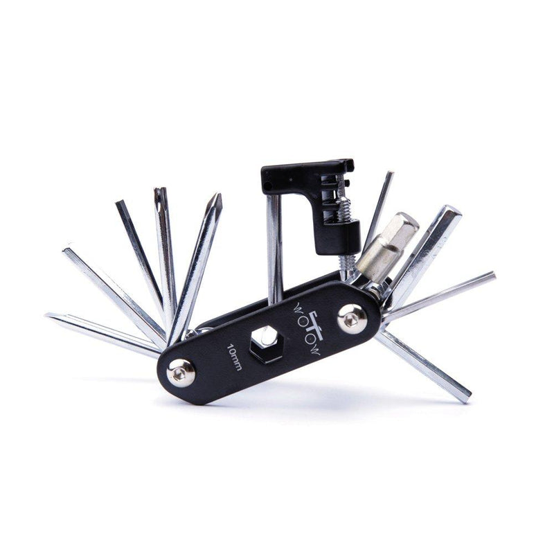 WOTOW Bike Repair Tool Kits Saddle Bag Bicycle Repair Set with Cycling Under Seat Packs 14 in 1 Multi Function Tool Kit Chain Splitter Black Tool Kits 14 in 1 + 1L Bag