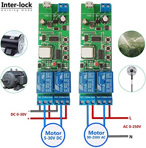 Newgoal Wireless Jog Relay momentary/self-Locking Switch Module DIY Smart Home Remote Control WiFi Relay Switch Ewelink App Compatible with Alexa Echo Google Home IFTTT (DC2) DC2
