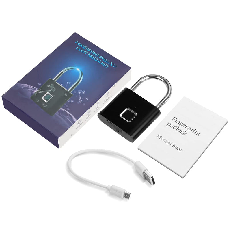 Fingerprint Padlock,AICase Ultra Light One Touch Open Fingerprint Lock with USB Charging for Gym, Sports, School Employee Locker,Fence, Suitcase,Bike No App, No Bluetooth，No Trouble