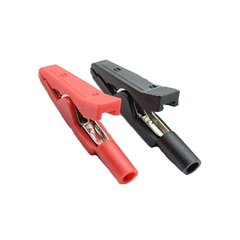 10Pcs 2mm Insulated Mini Test Alligator Clip With 2mm Female Banana Jack Red Black Insulated Safety Multimeter Test Leads Alligator Clips Plug Connectors