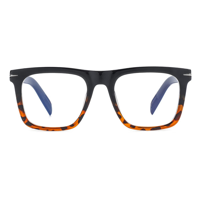 NIDOVIX Trendy Square Blue Light Blocking Glasses for Men Women, Fashion Frame Non-prescription Computer Glasses Black/Tortoise 50 Millimeters