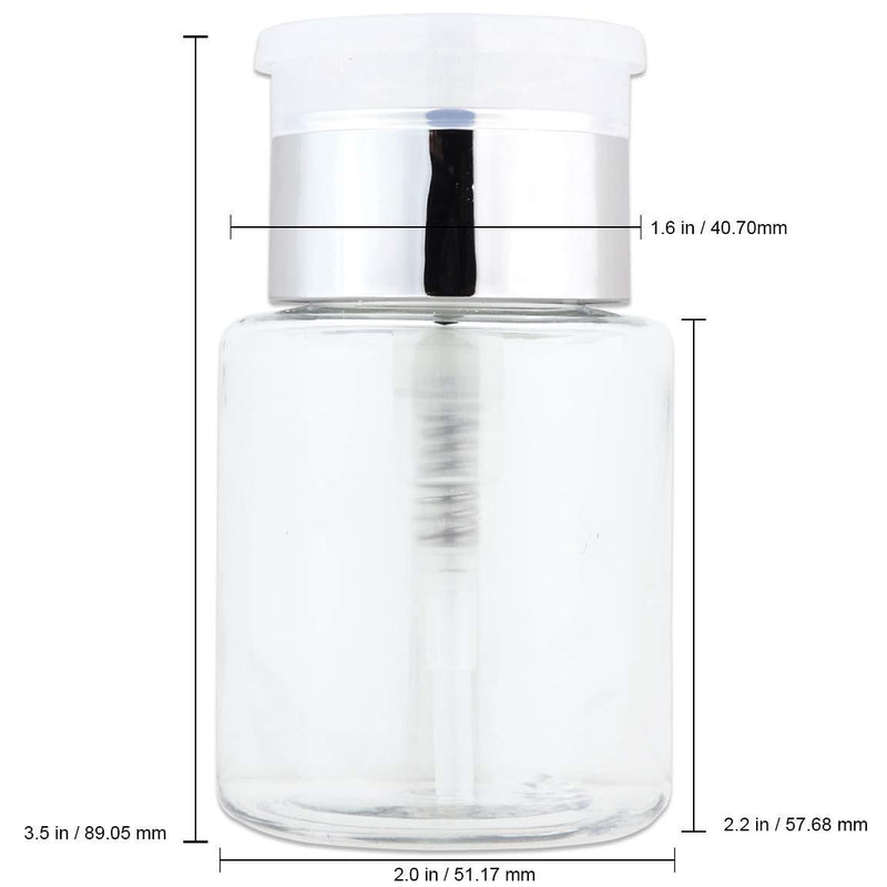 PANA Professional 3.3 oz. Silver Side Lid with Clear No-Labeled Push Down Liquid Pumping Dispenser Empty Bottle