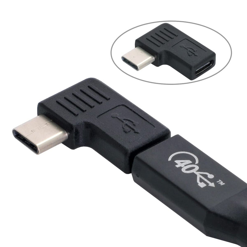 Cablecc 90 Degree Right & Left Angled USB 3.1 Type-C Male to Female Extension Adapter for Laptop & Tablet & Mobile Phone