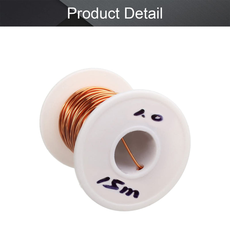 Fielect 1mm Inner Dia Magnet Wire Enameled Copper Wire Winding Coil 49.2Ft Length QA-1-155 2UEW Model Widely Used for A Variety of Motors 1.00mm Inner Dia 49Ft Length