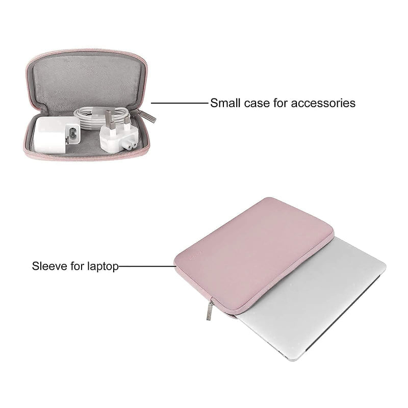 MOSISO Case Compatible with Compatible with MacBook Pro Retina 13 inch A1502 A1425, Plastic Hard Shell Case & Neoprene Sleeve Bag with Small Case & Keyboard Cover & Screen Protector, Rose Quartz