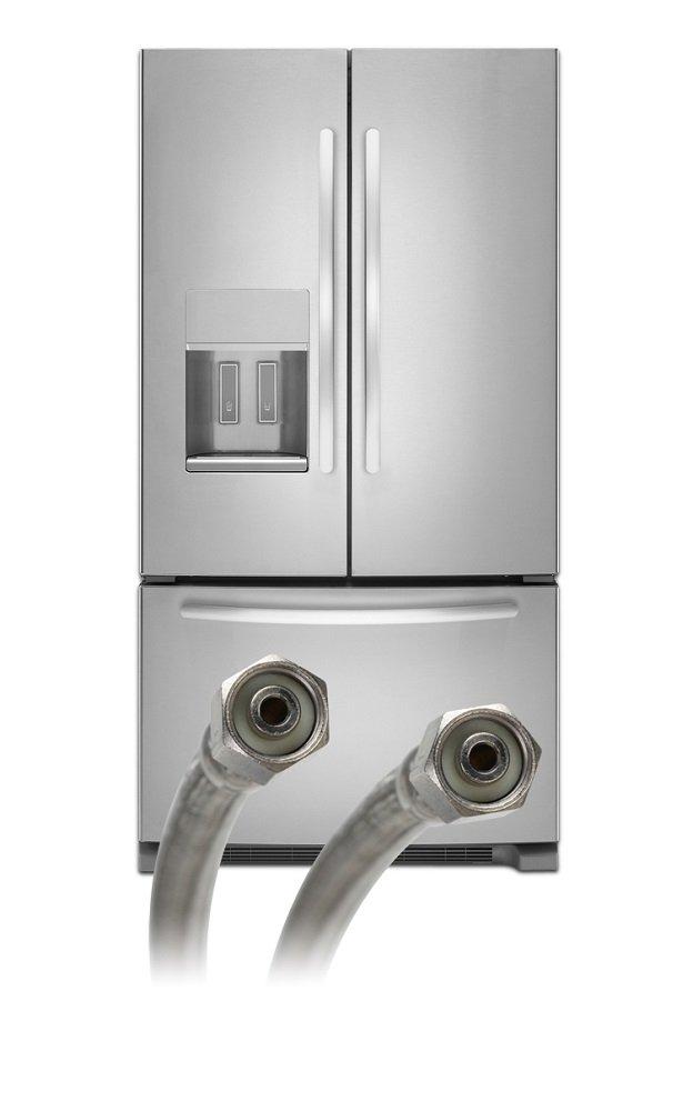 Fluidmaster 12IM72 Braided Stainless Steel Ice Maker Connector Water Line with Dual 1/4-In. x 1/4-In. Female Compression Threads, 6 Ft. (72-In.) Length 6 Feet