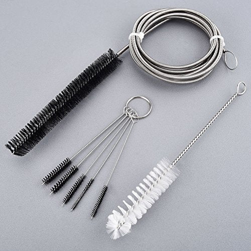 Tatuo Tube Cleaning Brush 7 Feet Flexible, 7 Inch Handy Brush with 5 Pack Mini Nylon Brush Set 4 Inch for Standard Tubing in 22 mm Diameter