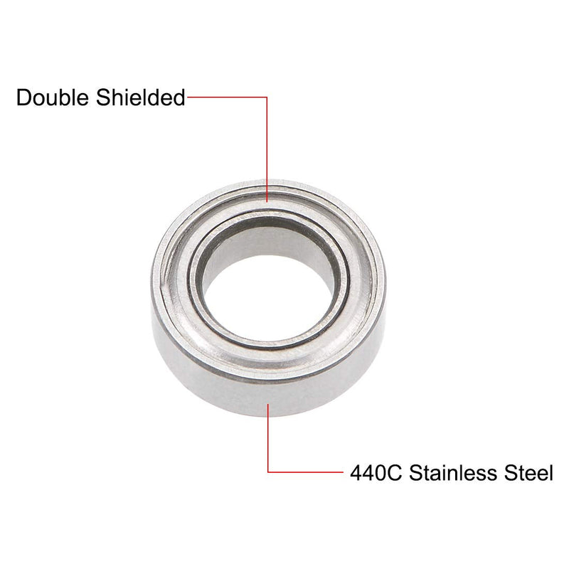 uxcell SMR95ZZ Stainless Steel Ball Bearing 5x9x3mm Shielded MR95ZZ Bearings 5pcs