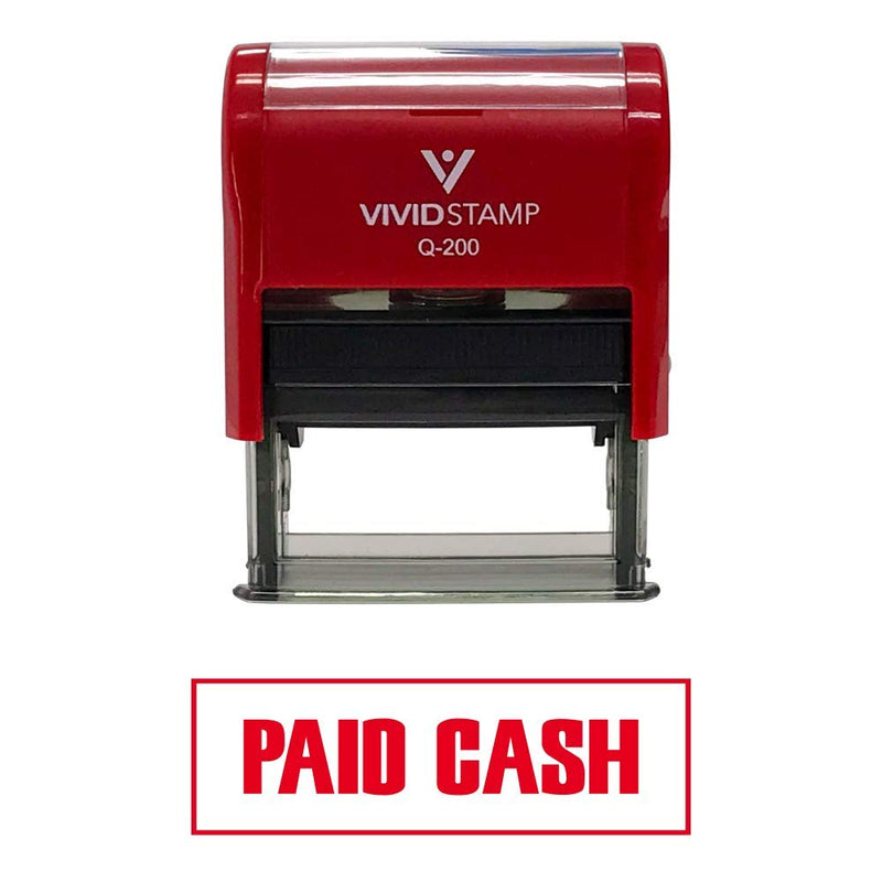 Paid Cash Self-Inking Office Rubber Stamp (Red) - Medium