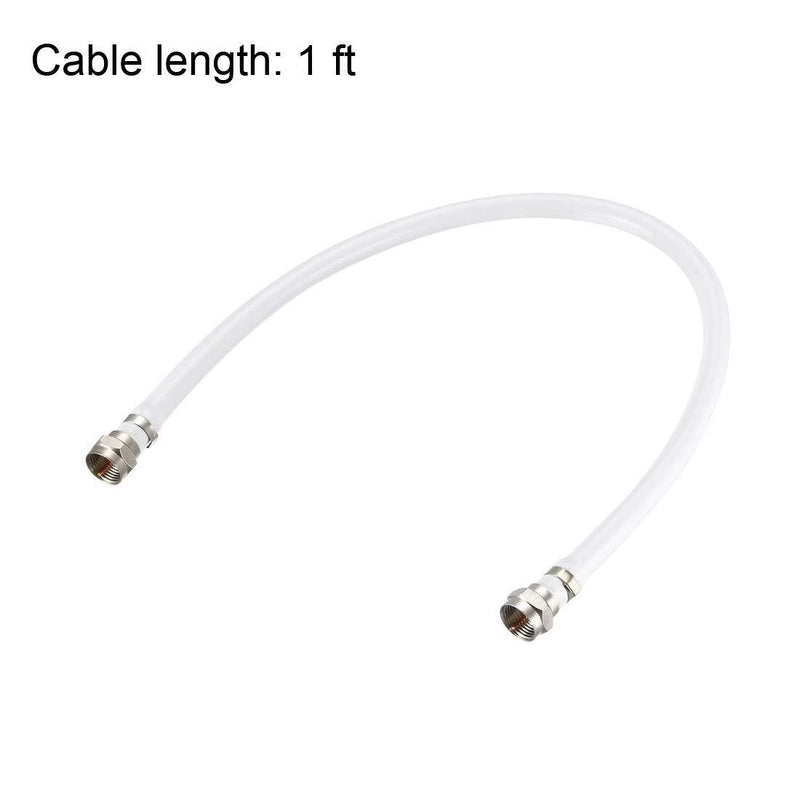 uxcell RG6 Coaxial Cable with F Type Male to F Type Male Connectors 1 ft 1 Feet