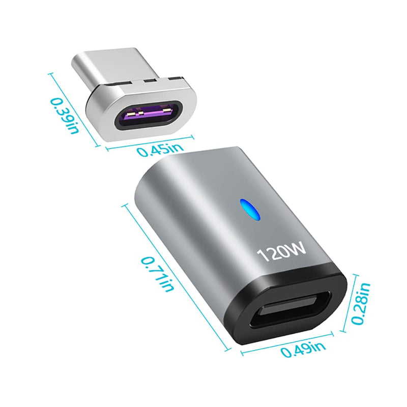 USB C Magnetic Adapter Straight 100w + Magnetic USB C Adapter Right Angle Black Fast Charging 5Pin 480Mbps Data Transmission straight + right angle black 5pin
