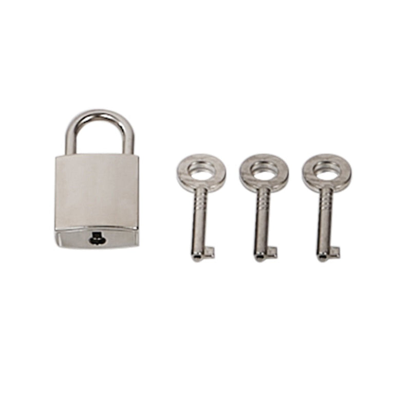 Mini Metal Lock - Zinc Replacement Unfading Silver Pad-Lock with 3 Keys of Hiplaygirl (Square) silver - 1 set