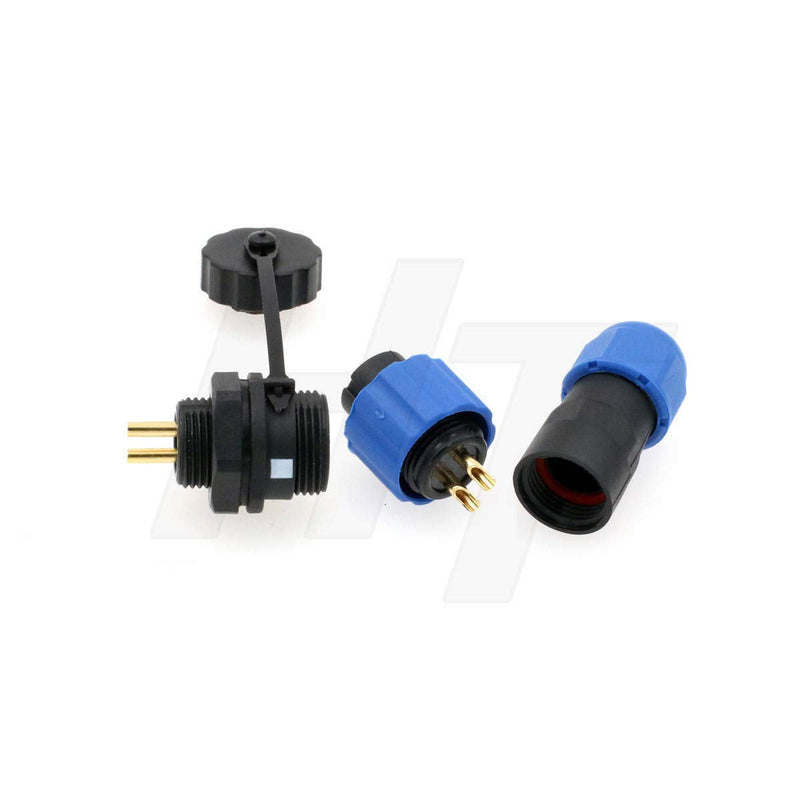 HangTon SD13 2 Pin 10 Amp Connector Plug Panel Socket Aviation Circular Waterproof IP68 Connector Male Female for Outdoor Power System