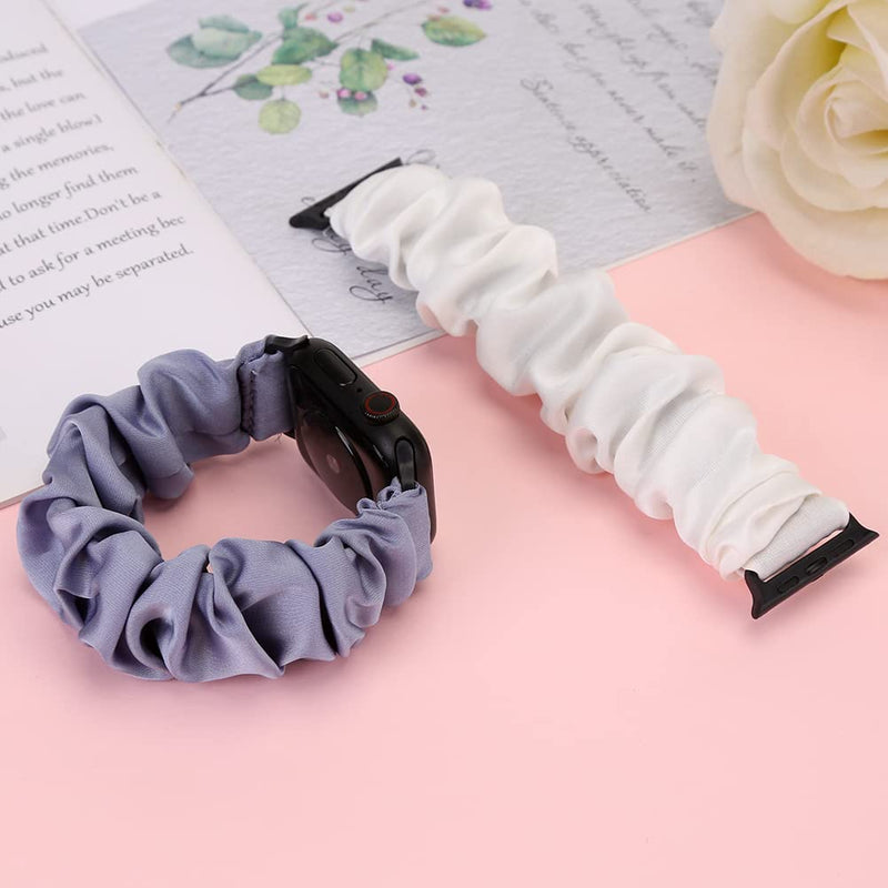 Fimpressiont 10 Packs Compatible with Apple Watch Bands Scrunchies 38mm 40mm 41mm 42 mm 44mm 45mm Women Girls Cute Cloth Pattern Printed Fabric Wristbands Straps Band for iWatch Series 8/7/6/5/4/3/2/SE 38mm/40mm/41mm-Small