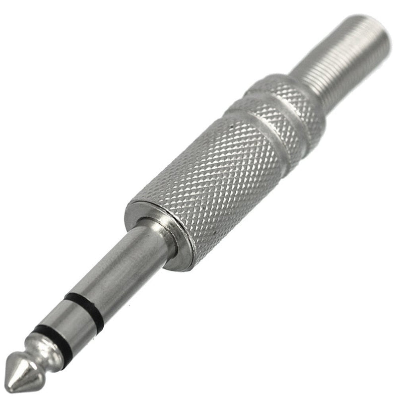 CESS 6.35mm 1/4 Inch Stereo Male Metal Connector with Spring Strain Relief Plug Coax Audio Mic Solder Adapter (jcx) (10 Pack)
