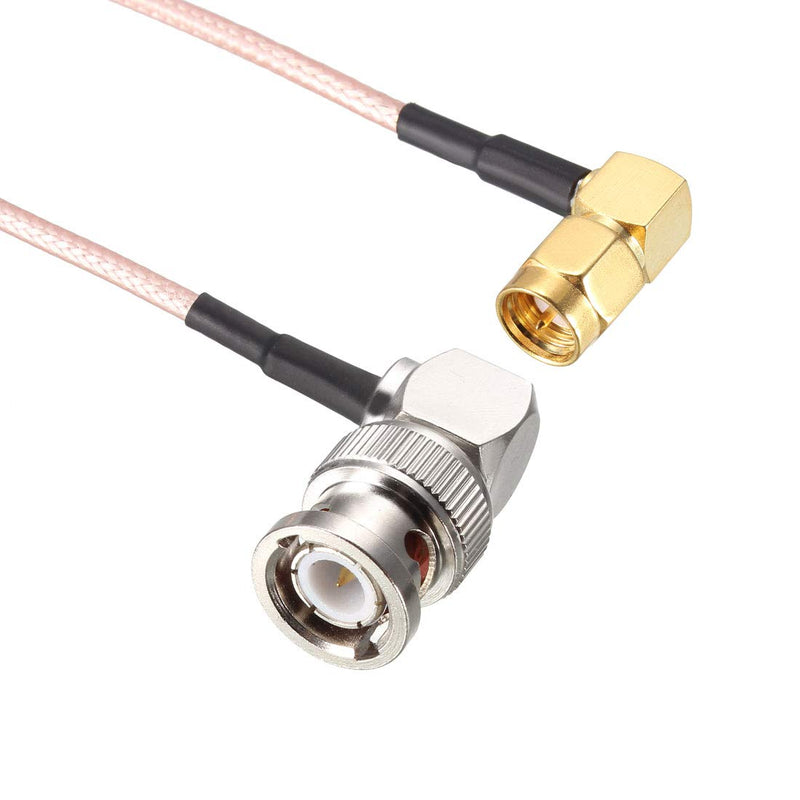 uxcell BNC Male Right Angle to SMA Male Right Angle RG316 Coaxial Cable 1.83Meter/6Ft for Ham Radio,Audio to Antennas,Wireless LAN Devices 6 Feet