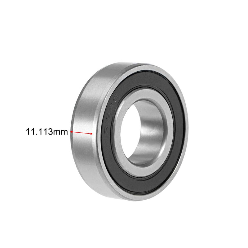 uxcell R12-2RS Deep Groove Ball Bearing 3/4"x1-5/8"x7/16" Double Sealed Chrome Steel Bearings 2-Pack 3/4"x1-5/8"x7/16"