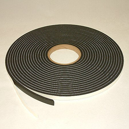 JVCC SCF-02 Medium-Density PVC Foam Tape [Single-Sided, Closed Cell]: 1/4 in. Thick x 3/4 in. x 35 ft. (Black) 1/4 in. thick foam x 3/4 in. x 35 ft.