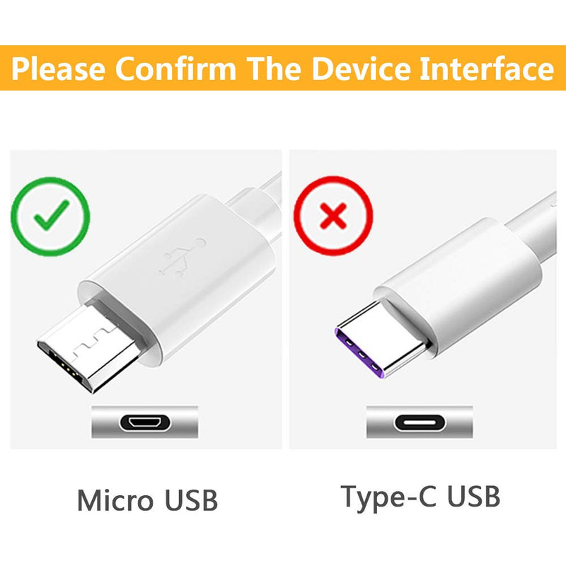 2 Pack 6.6Ft Micro USB Charger Cable for Samsung Tablet Charger Tab E S2 Samsung Galaxy Tab 10.1(2016) Tab 9.7 Tab E 8.0/9.6 SM-T290/550/580/387/350/800 Samsung Charging Cable Cord