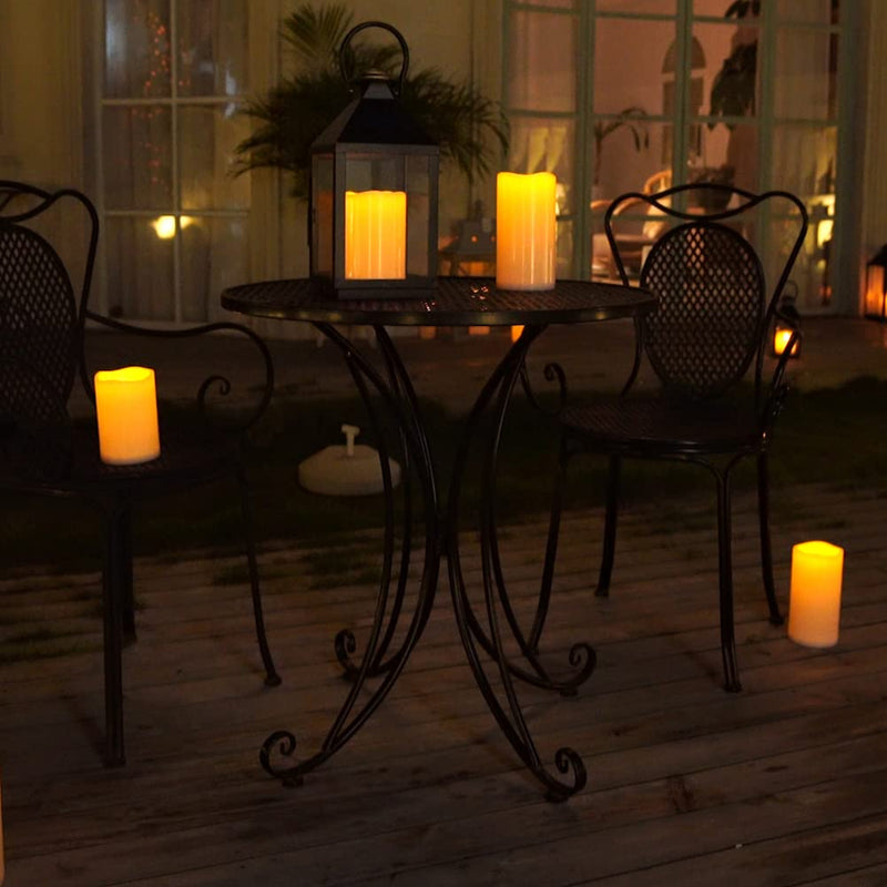 Homemory 6" x 4" Waterproof Outdoor Flameless Candles - Battery Operated Flickering LED Pillar Candles for Indoor Outdoor Lanterns, Long Lasting, Large, Set of 2 4"x 6"