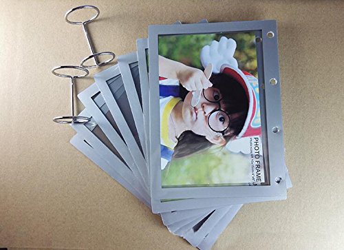 Clear Acrylic Self Standing Frame,Display Photos On Both Sides,Vertical Stand and Horizontal Display Menu Holders,PVC Folder 7 Shows 14 Photos Photography Studio/Album(4x6")