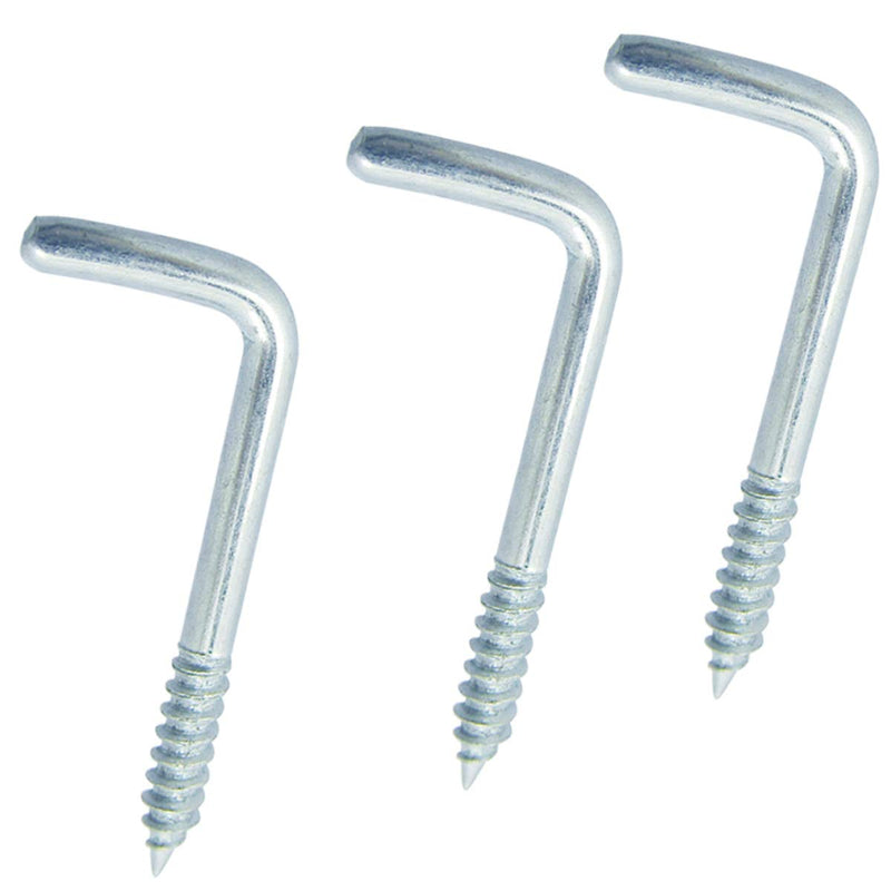 Shells 50PCS Silver Color Carbon Steel Metal Right-Angle Hooks 7 Shape Screw Hooks Self-Tapping Screws Hooks L Shape Hooks 34 X15mm