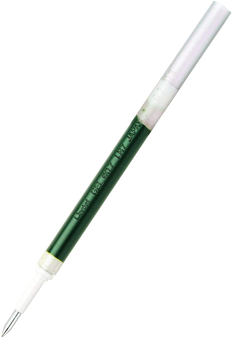 Pentel Refill Ink for BL57/BL77 EnerGel Liquid Gel Pen, 0.7mm, Metal Tip, Green Ink, Box of 12 (LR7-D-12)