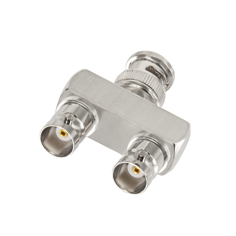 Eightwood BNC Splitter Adapter 2-Pack BNC Male to Dual BNC Female Tee Type 3 Way Audio RF Coax Connector bnc adapter 2-pack