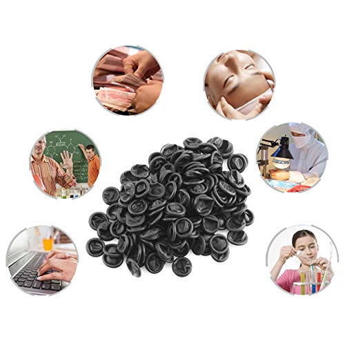 Lind Kitchen 150pcs Disposable Latex Finger Cots Protective Fingertips Gloves Rubber Industrial Fingerstall Sleeves 65mmx25mm (Black) Black 65x25mm