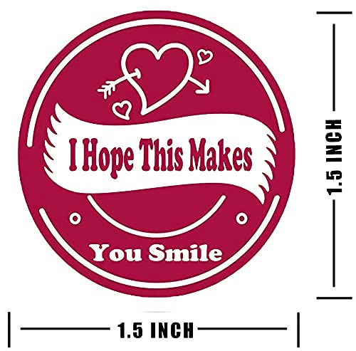 I Hope This Makes You Smile Stickers,1.5 Inch Happy Mail Labels for Envelope Sealing,Small Business,Bakery,Gifts,Handmade Goods,Package.(500 Pcs/Roll)