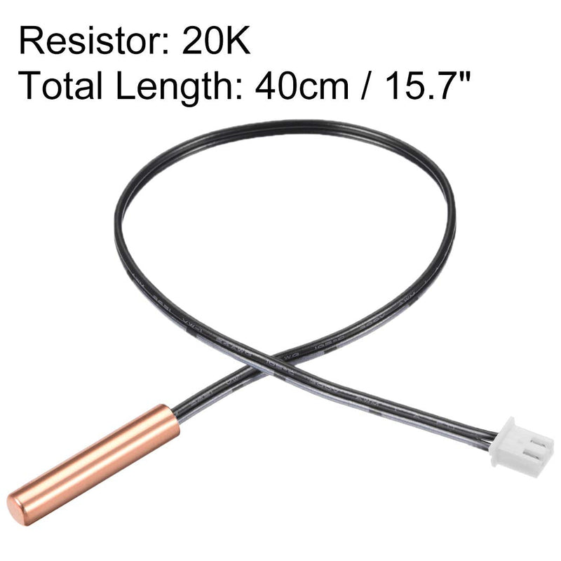 uxcell 5 Pcs 20K NTC Thermistor Probe 15.7 Inch Copper Sensitive Temperature Temp Sensor for Air Conditioner