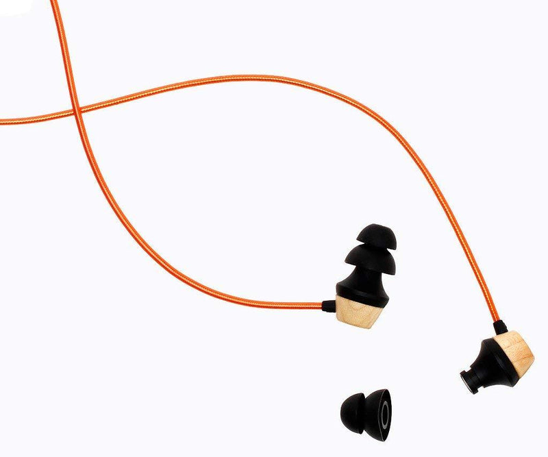 Symphonized ALN 2.0 Premium Genuine Wood in-Ear Noise-isolating Headphones, Earbuds, Earphones with Innovative Shield Technology Cable and Mic (Metallic Orange) Metallic Orange