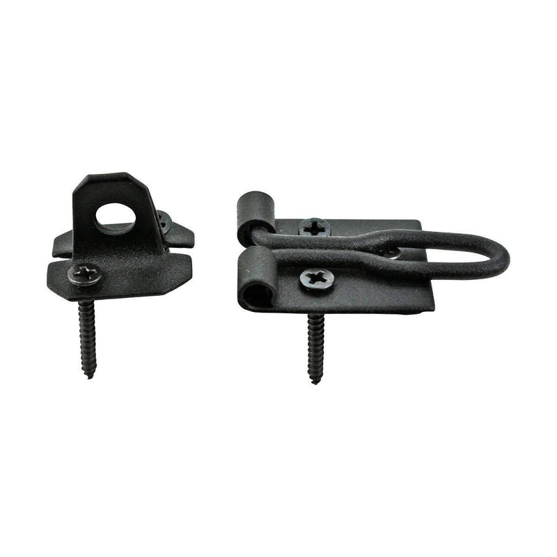 Black Wrought Iron Wire Hasp Lock 3" X 1" Rust Resistant Antique Wire Style Hasp Latches Safety Padlock Clasps for Cabinets, Chests Or Doors with Screws | Renovators Supply Manufacturing