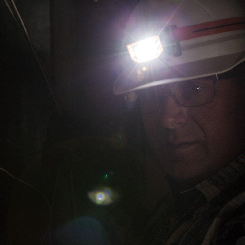Klein Tools 56220 LED Light, Hard Hat Headlamp, Flood Light and Spotlight with 45-Degree Tilt and Anti-Slip Strap