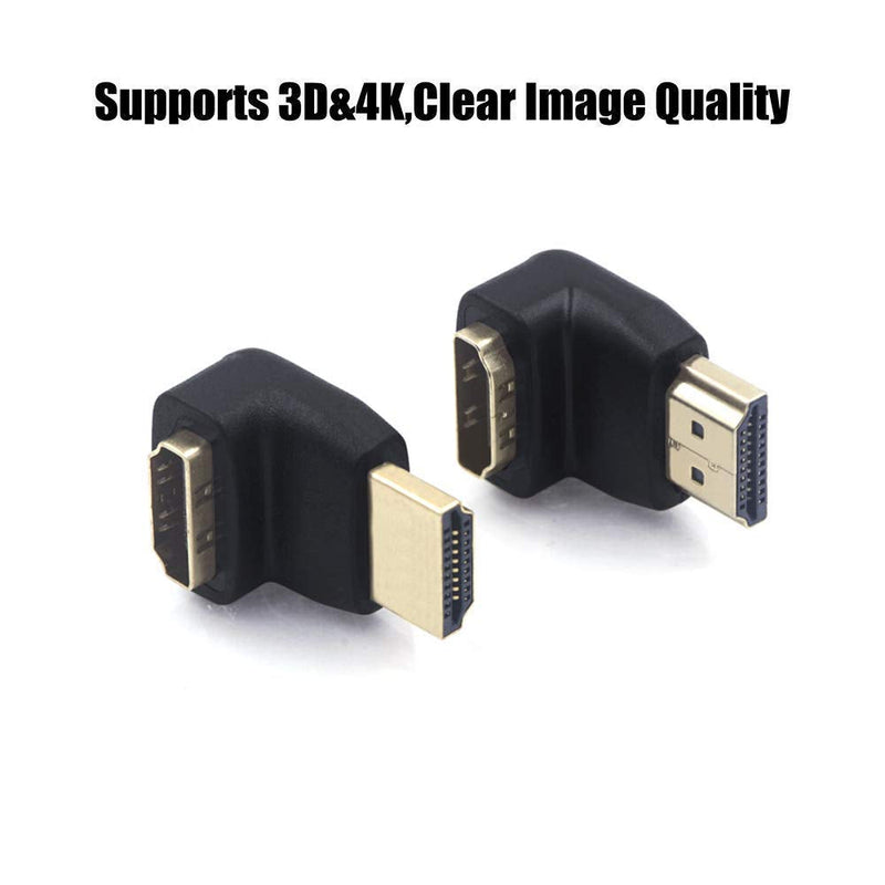 VCE HDMI 90 and 270 Degree Adapter 6-Pack, Right Angle HDMI Male to Female L Adapter Connector 3D&4K Supported