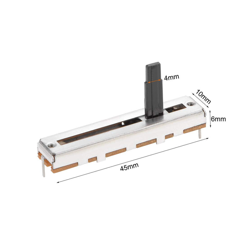uxcell 5pcs Fader Variable Resistors Mixer 45mm Straight Slide Potentiometer B100K Ohm Linear Potentiometers for Dimming Tuning