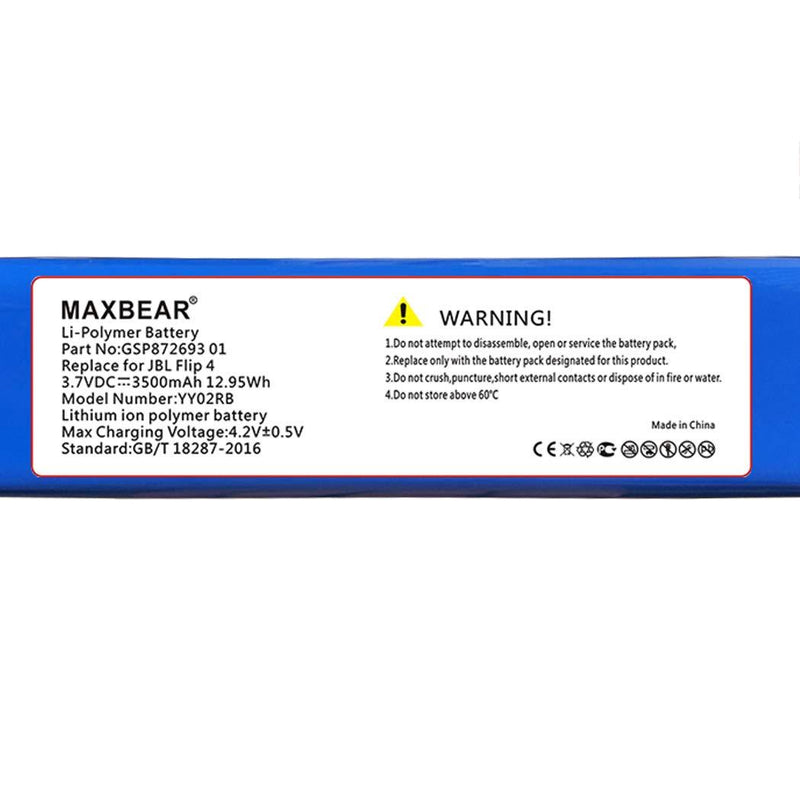 MAXBEAR 3500mAh Battery Replacement Compatible for JBL Flip 4 Speaker or Special Edition JBL GSP872693 01 Li-Polymer 3.70V with Repair Tool Kit