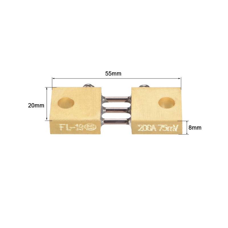 uxcell Shunt Resistor 200A 75mV for DC Current Ammeter Analog Panel Meter External FL-19 Shunt Divider