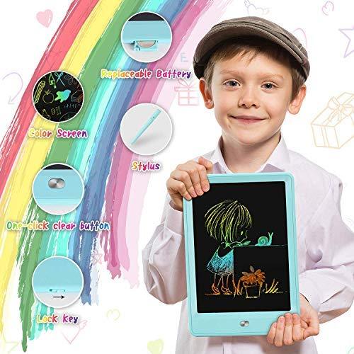 KOKODI LCD Writing Tablet, 10 Inch Colorful Toddler Doodle Board Drawing Tablet, Erasable Reusable Electronic Drawing Pads, Educational and Learning Toy for 3-6 Years Old Boy and Girls Blue 10in