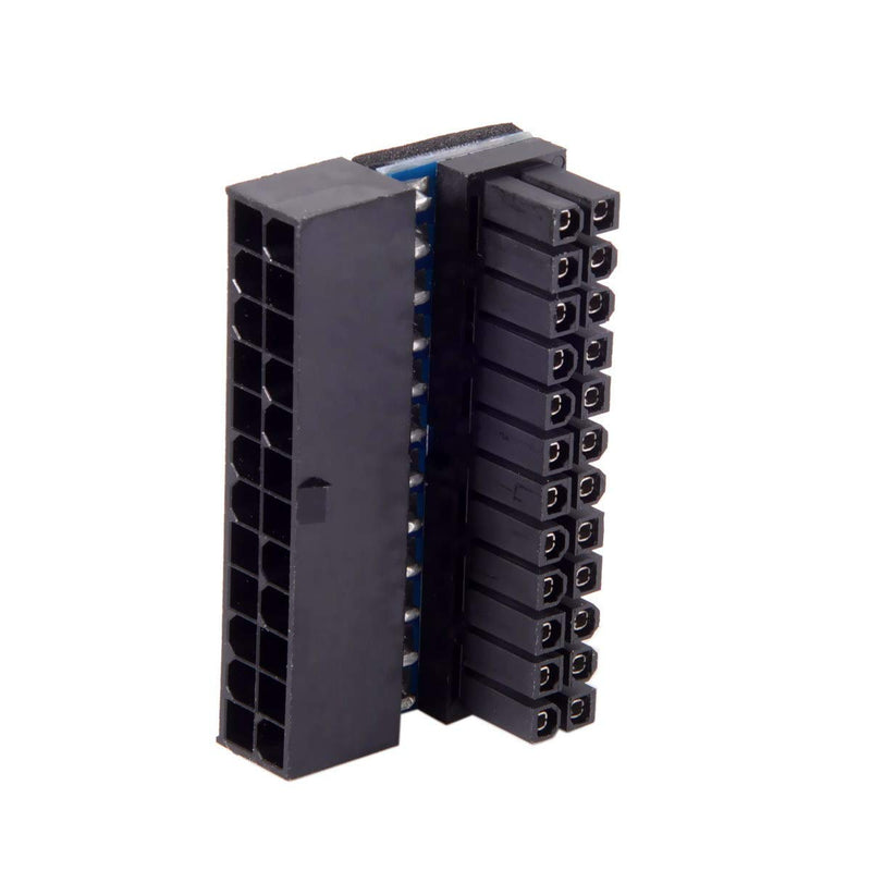 Cablecc ATX 24Pin Female to 24pin Male 90 Degree Power Adapter Mainboard Motherboard for Desktops PC Supply