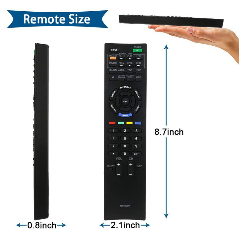 AZMKIMI RM-YD040 RM-YD035 RM-YD047 Universal Remote Controller Replacement for Sony TV KDL-32EX405 KDL-32EX605 KDL-32EX607 KDL-32EX705 KDL-32EX707 KDL-32EX715 KDL-32EX717 KDL-40BX405 KDL-40EX405