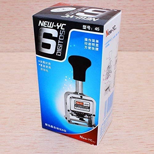 Self Inking Number Stamp 5-8 Digits Automatic Numbering Machine Metal Number Stamps Kit Home Office School Desktop Stationery for Numbering Consecutive, Duplicate with Digit Pen and Ink Pad (8 Digit) 8 Digit