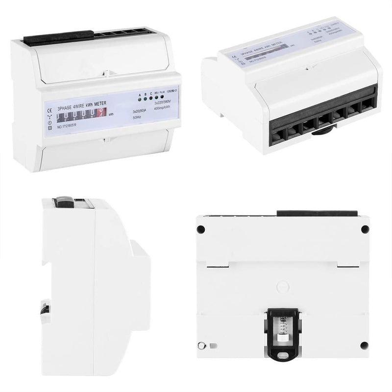 Electric Meter KWh Meter 3 Phase 4 Wire LED DIN-Rail Electricity Power Consumption Wattmeter Energy Meter 20(80) A XTM1250S-U