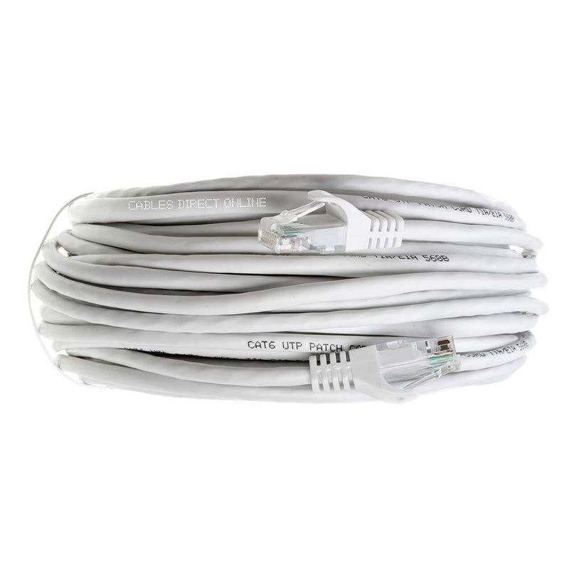 Cables Direct Online Snagless Cat6 Ethernet Network Patch Cable White 30 Feet 30ft