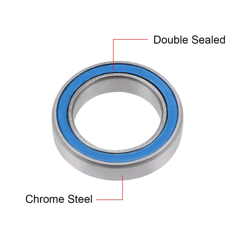 uxcell 6701-2RS Deep Groove Ball Bearing 12x18x4mm Double Sealed ABEC-3 Bearings 5-Pack