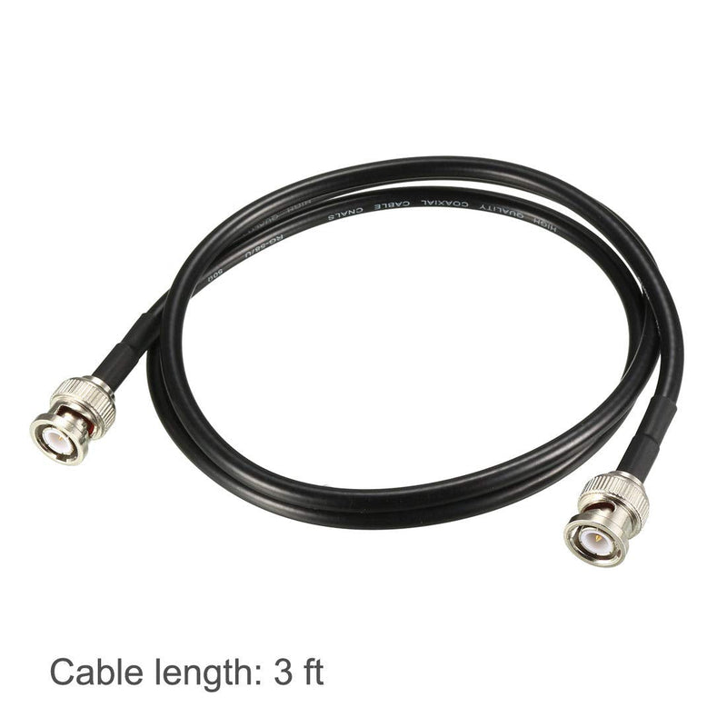 uxcell RG58 Coaxial Cable with BNC Male to BNC Male Connectors 50 Ohm 3 Ft 2pcs 3 Feet