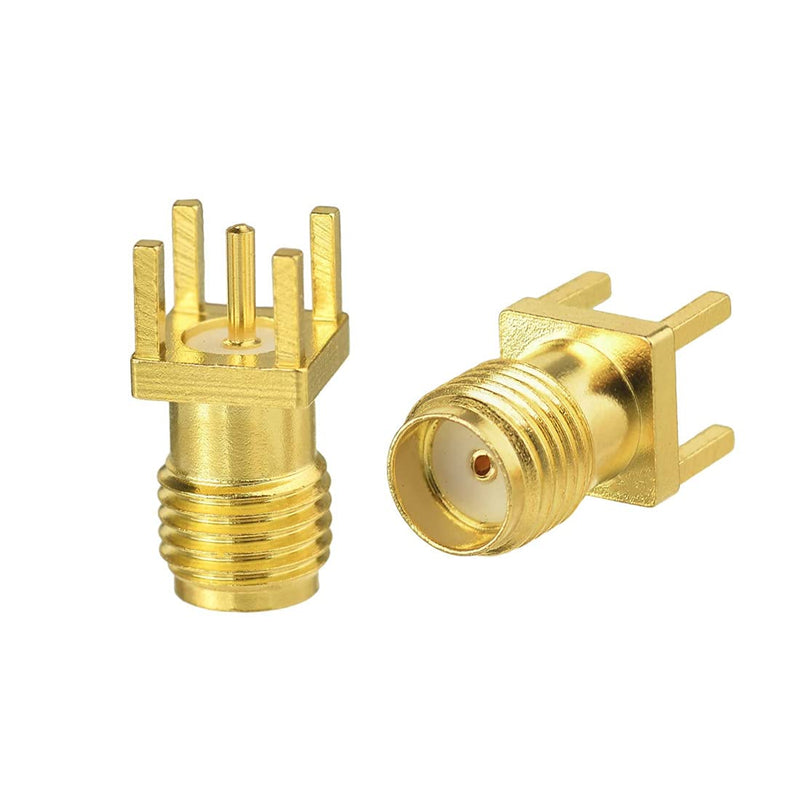 bnafes SMA Female PCB Panel Edge Mount Connector Straight Solder RF Coaxial Adapter Vertical Thru Hole Goldplated 15Pcs